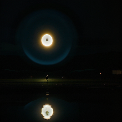 A solitary, luminous eye emerging from a digital landscape, reflecting a personalized movie scene.
